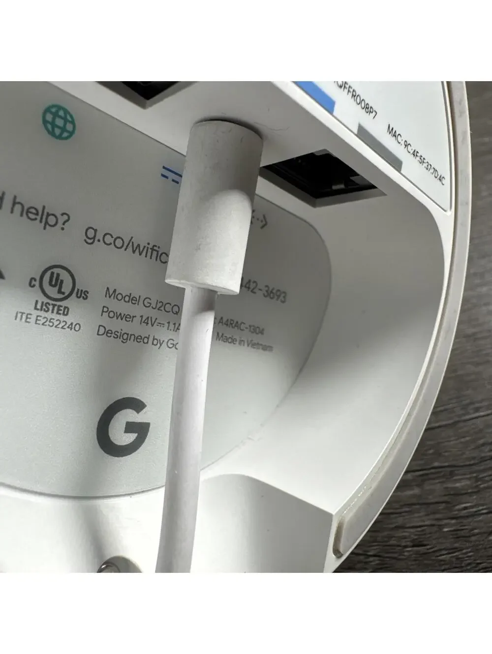 Google WIFI Access Point Router GJ2CQ WIFI Google Mesh w/ Power Cord